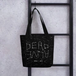 Dead Or Alive Tote Bag -Rogue & Wolf Shop all over print tote black 15x15 mockup 6538b35ce7c67