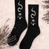 Serpent Sorcery Socks -Rogue & Wolf Shop black foot sublimated socks left 6490677c7ca49