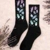 Divination Crystals Socks -Rogue & Wolf Shop black foot sublimated socks left 65392947afd17