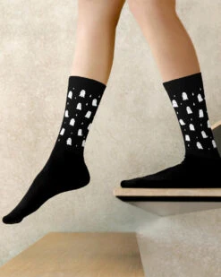 Ghost Party Socks -Rogue & Wolf Shop black foot sublimated socks left 65392a0800fdf