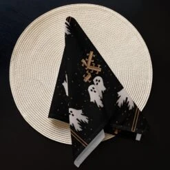 Holy Spirits Cloth Napkin Set -Rogue & Wolf Shop cloth napkin set 4 white front 65795df1d63ff