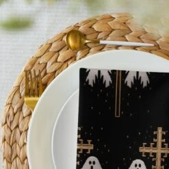 Holy Spirits Cloth Napkin Set -Rogue & Wolf Shop cloth napkin set 4 white front 65795df1d66a0