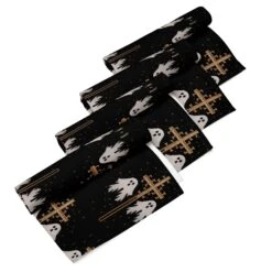 Holy Spirits Cloth Napkin Set -Rogue & Wolf Shop cloth napkin set 4 white front 65795df1d6794