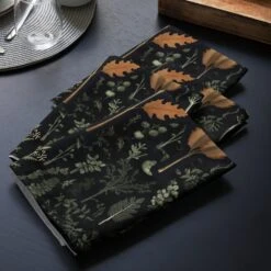Autumn Memoir Cloth Napkin Set -Rogue & Wolf Shop cloth napkin set 4 white front 65795e5284529