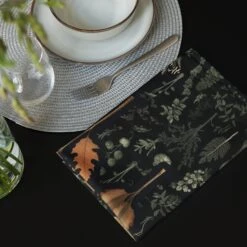 Autumn Memoir Cloth Napkin Set -Rogue & Wolf Shop cloth napkin set 4 white front 65795e52846dc
