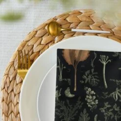 Autumn Memoir Cloth Napkin Set -Rogue & Wolf Shop cloth napkin set 4 white front 65795e5284931