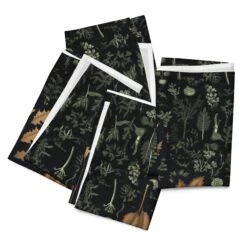 Autumn Memoir Cloth Napkin Set -Rogue & Wolf Shop cloth napkin set 4 white front 65795e5284a8e