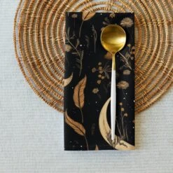 Moonlit Botanica Cloth Napkin Set -Rogue & Wolf Shop cloth napkin set 4 white front 65795e80df227