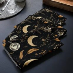 Moonlit Botanica Cloth Napkin Set -Rogue & Wolf Shop cloth napkin set 4 white front 65795e80dfe49