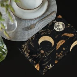 Moonlit Botanica Cloth Napkin Set -Rogue & Wolf Shop cloth napkin set 4 white front 65795e80dff94