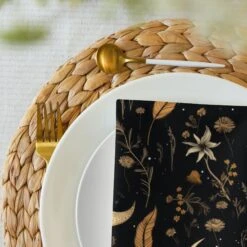 Moonlit Botanica Cloth Napkin Set -Rogue & Wolf Shop cloth napkin set 4 white front 65795e80e0126