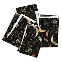 Moonlit Botanica Cloth Napkin Set -Rogue & Wolf Shop cloth napkin set 4 white front 65795e80e021b