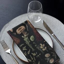 Witches' Broomsticks Cloth Napkin Set -Rogue & Wolf Shop cloth napkin set 4 white front 65795ea491784