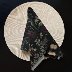 Witches' Broomsticks Cloth Napkin Set -Rogue & Wolf Shop cloth napkin set 4 white front 65795ea492b36