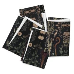 Witches' Broomsticks Cloth Napkin Set -Rogue & Wolf Shop cloth napkin set 4 white front 65795ea4930d6