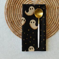 Spooky Soirée Cloth Napkin Set -Rogue & Wolf Shop cloth napkin set 4 white front 65795ec0d5a31