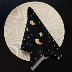 Stargazin’ Spectres Cloth Napkin Set -Rogue & Wolf Shop cloth napkin set 4 white front 65795ee45c6c9
