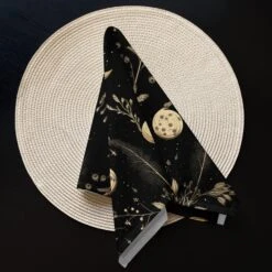 Twilight Garden Cloth Napkin Set -Rogue & Wolf Shop cloth napkin set 4 white front 65795f0961c2d