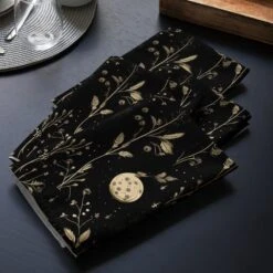 Twilight Garden Cloth Napkin Set -Rogue & Wolf Shop cloth napkin set 4 white front 65795f09628f3
