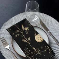 Twilight Garden Cloth Napkin Set -Rogue & Wolf Shop cloth napkin set 4 white front 65795f0962a3f