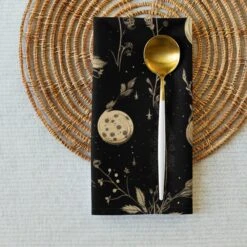 Twilight Garden Cloth Napkin Set -Rogue & Wolf Shop cloth napkin set 4 white front 65795f0962ad1