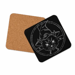 Purrfect Coaster -Rogue & Wolf Shop cork back coaster front 6489e82fc186b