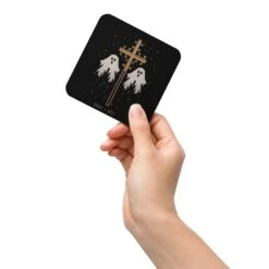 Holy Spirits Coaster -Rogue & Wolf Shop cork back coaster front 657974e24f04e