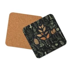 Autumn Memoir Coaster -Rogue & Wolf Shop cork back coaster front 65797791a32b8