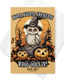 Hoots, Haunts, And Hexes Greeting Card