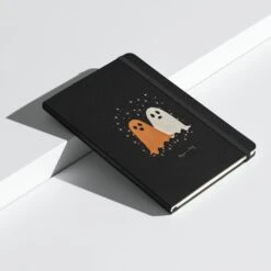 Ghost Besties Hardcover Notebook -Rogue & Wolf Shop hardcover bound notebook black front 657992d78a847