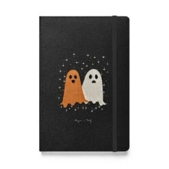 Ghost Besties Hardcover Notebook -Rogue & Wolf Shop hardcover bound notebook black front 657992d78ab49