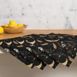 Moonlit Botanica Placemat Set -Rogue & Wolf Shop placemat set 4 white front 65795aa99d815