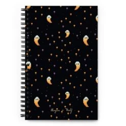 Stargazin’ Spectres Spiral Notebook -Rogue & Wolf Shop spiral notebook white front 6579951480b2b