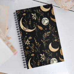 Moonlit Botanica Spiral Notebook -Rogue & Wolf Shop spiral notebook white front 6579971ea4798