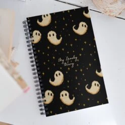 Spooky Soirée Spiral Notebook -Rogue & Wolf Shop spiral notebook white front 65799759bbcb9