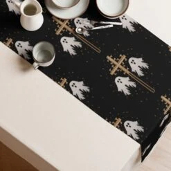 Holy Spirits Table Runner -Rogue & Wolf Shop table runner white front 657963289ebba