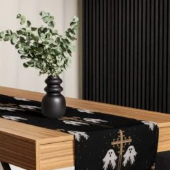 Holy Spirits Table Runner -Rogue & Wolf Shop table runner white front 657963289ecf6