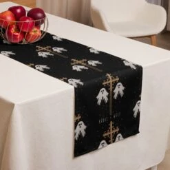 Holy Spirits Table Runner -Rogue & Wolf Shop table runner white front 657963289ed72