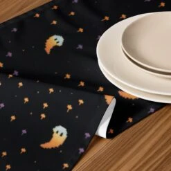 Stargazin’ Spectres Table Runner -Rogue & Wolf Shop table runner white front 6579639ee2025