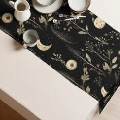 Twilight Garden Table Runner -Rogue & Wolf Shop table runner white front 657963bb83e67