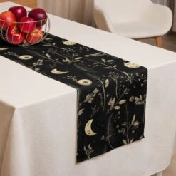 Twilight Garden Table Runner -Rogue & Wolf Shop table runner white front 657963bb83f42