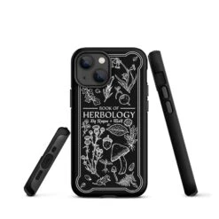 Book Of Herbology B&W Tough Phone Case For IPhone -Rogue & Wolf Shop tough case for iphone matte iphone 13 mini front 652663659961c