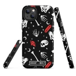 Skulls & Crystals Tough Phone Case For IPhone -Rogue & Wolf Shop tough case for iphone matte iphone 14 plus front 65265e450df54