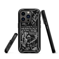 Book Of Herbology B&W Tough Phone Case For IPhone -Rogue & Wolf Shop tough case for iphone matte iphone 14 pro front 652663659b01e