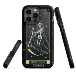 Death Tarot [Phones] Tough Phone Case For IPhone -Rogue & Wolf Shop tough case for iphone matte iphone 14 pro max front 652670b13d9f6