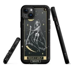 Death Tarot [Phones] Tough Phone Case For IPhone -Rogue & Wolf Shop tough case for iphone matte iphone 15 plus front 652670b13dac6
