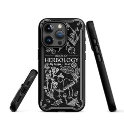 Book Of Herbology B&W Tough Phone Case For IPhone -Rogue & Wolf Shop tough case for iphone matte iphone 15 pro front 652663659b1d2