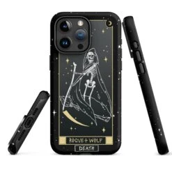 Death Tarot [Phones] Tough Phone Case For IPhone -Rogue & Wolf Shop tough case for iphone matte iphone 15 pro max front 652670b13bfe1