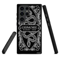 Grimoire Tough Phone Case For Samsung -Rogue & Wolf Shop tough case for samsung matte samsung galaxy s23 ultra front 652663d885bb2