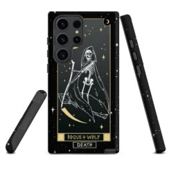 Death Tarot [Phones] Tough Phone Case For Samsung -Rogue & Wolf Shop tough case for samsung matte samsung galaxy s23 ultra front 6526706fec5a9